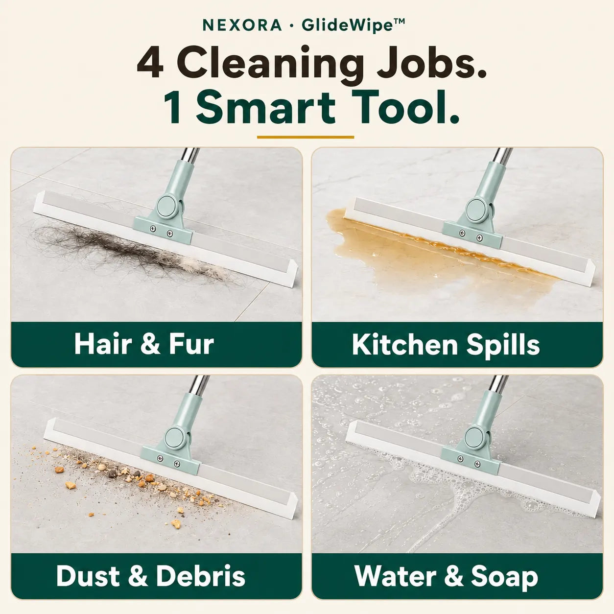 GlideWipe™ 2-in-1 Silicone Floor Wiper