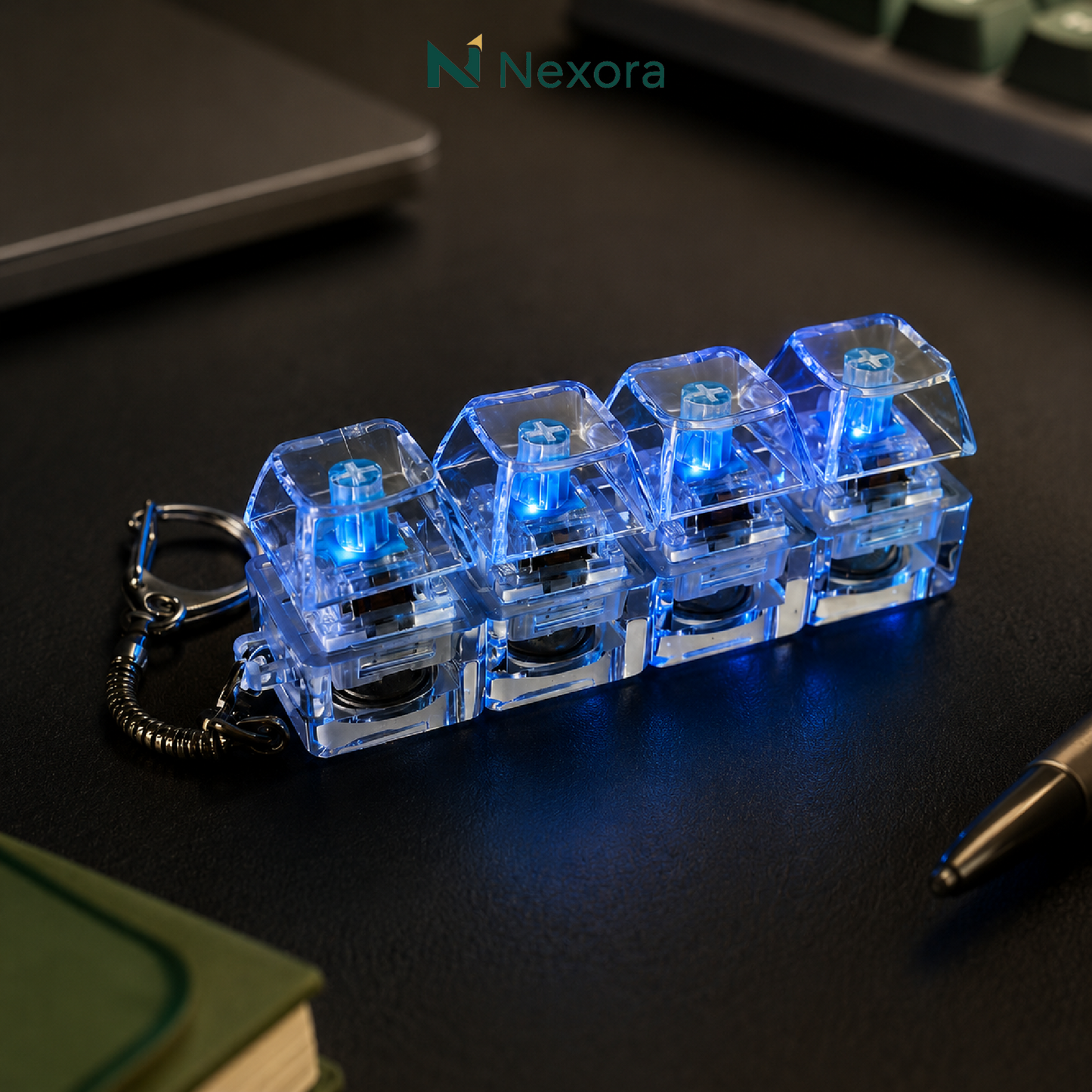 ClickKey™ Mini Mechanical Fidget Keychain with LED